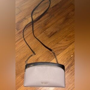 Kate Spade Sylvia East West Phone Crossbody in warm taupe and black leather